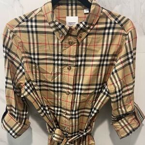 Burberry Beige Checkered Dress